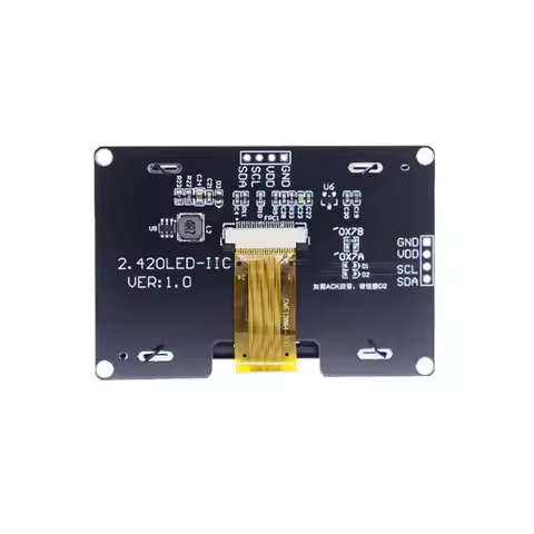 #71O Electronics Accessories,2.42-inch 128x64 OLED Display Module for I2C/SPI Interface (Plastic+PC)