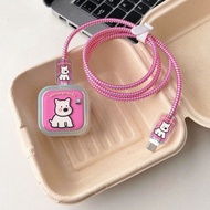 Cute Little Dog Charger Protector Set 40W Charger Case Cable Protector Compatible with iPhone 40W Ch