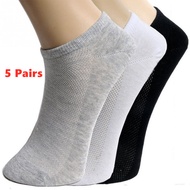 5 Pairs Breathable Men Invisible Socks Women Short Ankle Socks Men Solid Mesh Breathable High Qualit