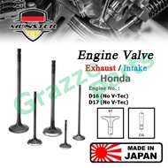 (4pc) Münster Engine Valve EX (26.0mm) / IN (30.0mm) for Honda Civic SO4 S04 SX8 S5A Stream 1.6 1.7 D16 D17 (No V-Tec)