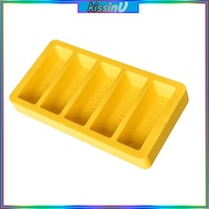kiss Silicone Wax Mold 5 Cavity Rectangular Wax Bar Tray for Handmade Wax Pouring Flexible Yellow Mo