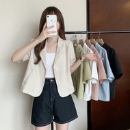 ◘▦✿ 2023 Korean Thin Short Sleeve Blazer Women's Summer New Design Suit Collar Shirt