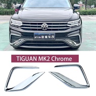 SDST For VW Tiguan Mk2 Chrome Plated Bright Strip Front Fog Lamp 2021 2022 2023 Tiguan MK2 Chrome Ca