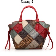 Cobbler Legend Retro plaid women's handbag leather crossbody bag