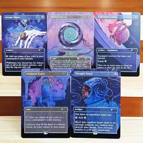 Arcane Signet/Fabled Passage/Lightning Greaves/Command Tower/Thought Vessel-TCG Rare Exclusive Foil 