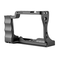 Andoer Camera Cage Aluminum Alloy with Cold Shoe Mount Compatible with Canon EOS M50/ M50 II DSLR Ca