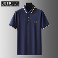 JEEP SPIRIT 1941 ESTD POLO Short Sleeve Shirt Men's Temperament Summer Men's T-Shirt Business Casua