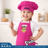 Free Custom Name Embroidery Apron | Premium SHB Material | Children's Cooking Apron Apron Kids Apron