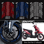 14" Reflective Motorcycle Wheel Sticker Waterproof Hub Decal Rim Stripe Tape for Honda Beat fi v2