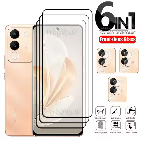 6-in-1 For Vivo V30 Lite Glass For Vivo V30 Lite Tempered Glass Full Cover Glue 9H Screen Protector