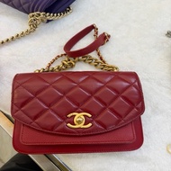 Chanel香奈兒孟買系列紅色風琴小郵差28開單包