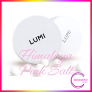 LUMI Pink Salt Solid Toothpaste Tin-Case 30 tablets (Grapefruit Scent) / Portable Camping, Contains Himalayan Pink Salt, antibacterial Toothpaste