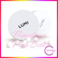 LUMI Pink Salt Solid Toothpaste Tin-Case 30 tablets (Grapefruit Scent) / Portable Camping, Contains 