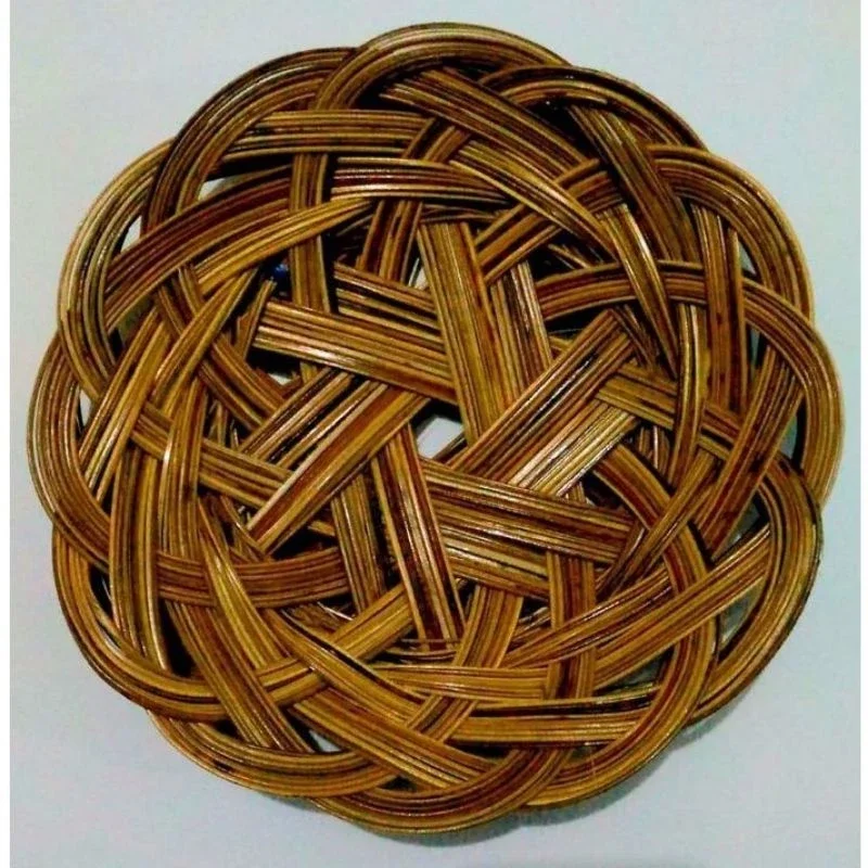 Piring Lidi Anyaman Pernis (Grade A) Piring Lidi Pernis Piring Makan Tradisional Piring Rotan Piring