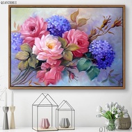 DIY Diamond Embroidery, Round Full Diamond beads Peony roses decoration painting rhinestone Diamond 