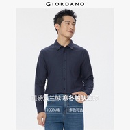 Giordano 100% Cotton Flannel Woven Long-Sleeve Casual Shirt with Single Pocket – flannel warm single