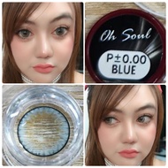 คอนแทคเลนส์ บิ๊กอาย รุ่น Oh soul สีฟ้า/Blue ค่าสายตา (0.00)-(-7.00)