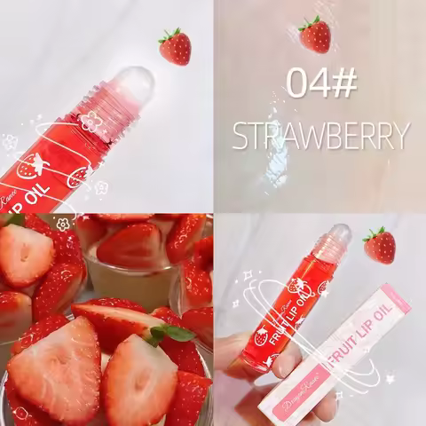 Roll-On Lip Oil Moisturizing Lip Balm Liquid Nourishing Lip Oil Colorless Transparent Fruit Lip Oil 