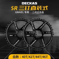 Bicycle Chainring Positive Negative Disc DECKAS Road 40/42/44/46T Three-Nail Straight-Mounted Single
