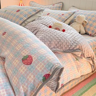 Keep Warm Fleece Duvet Cover Winter Single Duvet Cover Household Duvet Cover Peas Fleece Dormitory T