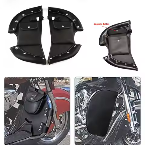 Motorcycle PU Leather Leg Warmer Bag Chaps Soft Lowers Highway Crash Bar Protector For Indian Chief 
