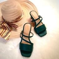 Luna HEELS in Emerald Green ll SLIDE HEELS HEELS HEELS Women HEELS Tofu HEELS