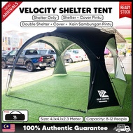 VELOCITY Shelter Dome Tent Waterproof Flysheet dome waterproof muat 10 orang Shelter Khemah Glamping