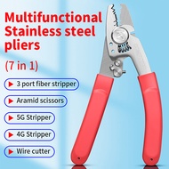 COMPTYCO New K7  7 in 1 Optical Fiber Stripper Optic Fiber Stripper Scissors Wire Stripping pliers