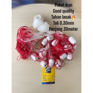 Pukat Ikan Fishing Net High Quality Jaring Ikan Tahan Lasak siap Pelampung dan Batu Timah (random co