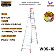 Winner Ladder 16-Step Aluminium Double-Sided TanglePruf™ Ladder 150Kg Duty Rating Ladder Tangga Lipa