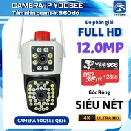 Camera IP Yoosee Q836 2 MẮT cùng lúc 8.0MPX xoay 360 độxem đêm có màu chất liệu chống nước bền bỉ