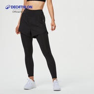 Decathlon Fitness 2-In-1 Leggings/Shorts/2-In-1 For Exercise-Black
