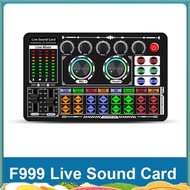 F999 Sound Card Audio Mixer Live Sound Card Voice Changer Mixing Console Amplifier Sound Card Phone 