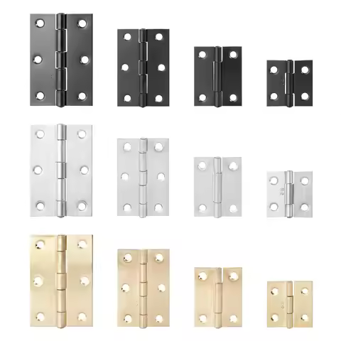 2pcs Stainless Steel Hinge 270 Degree Folding Black Small Hinges Cabinet Door Hinges for Kitchen Cup