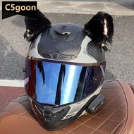 C5GOON 2Pcs Plush Motorcycle Helmet Cat Ears Decoration Stickers Motocross Helmet Full Face Off Road