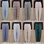 Women Corak Harem Pants Cotton / Cotton Lycra Harem Pants Perempuan Long Pants Seluar Harem