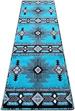 Masada Rugs, Southwest Native American Design Turquoise Area Rug (2 Feet X 7 Feet Runner)