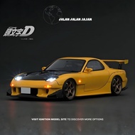 Ignition Model | IG3801 1/18 INITIAL D Mazda RX-7 (FD3S) Yellow with LED light | Diecast Diecast