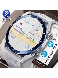 1PC GUHUAVMI 2023新款NFC智能手錶DT Ultra Mate GPS運動跟踪指南針智能手錶 男士定制撥號無線呼叫AI語音手表 AMOLED 454*454高清屏幕運動手表女士適用於華為小米