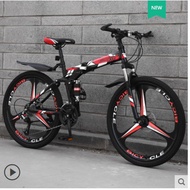 New folding mountain bike 24/26 inch double shock absorber variable speed racing student bike for men and women