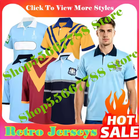 NSW Blues 1980-1992-1995-1996-1997-2005-2008 Retro Rugby Jersey - Mens Size:S-5XL