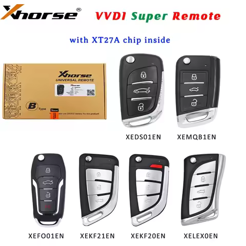 Xhorse VVDI Super Remote XEKF20EN XEKF21EN XEDS01EN XELEX0EN XEMQB1EN XSFO01EN with XT27A Chip Work 