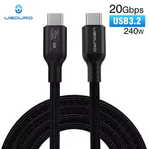UGOURD USB3.2 20Gbps Type C to Type C Cable 240W Fast Charging Cord USB C SSD Hard Disk Cable USB3 0