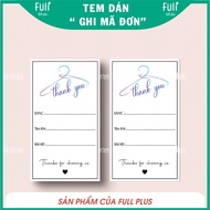 [ AVAILABLE ] Thank You Stickers, Package Order Code Stickers