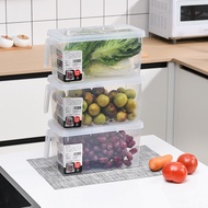 AT/🛹4.7LRefrigerator Storage Box TransparentPPPlastic Crisper Drawer-Type Sealed Kitchen with Lid Storage Box 6OAP