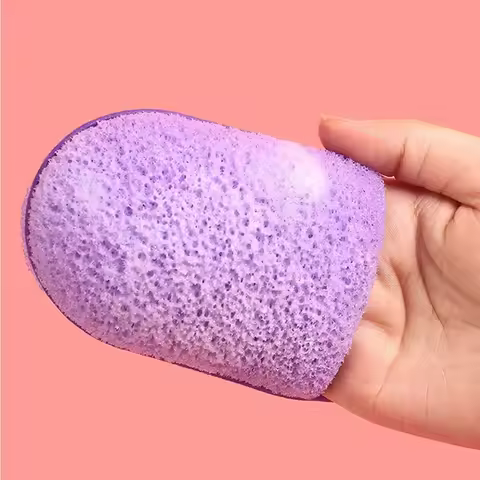 Karsyngirl Portable Face Washcloth Camping Travel Oval Shape Face Cleaning Sponge Reusable Skin Make