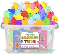 120PCS Mochi Squishy Toys Kids, Squishies Squishy Toy Party Favors for Kids Toys,Mini Kawaii squishies Mochi Stress Reliever Anxiety Toys Mochi Animal Squishies for Kids Adult Mochi Squishy Toy
