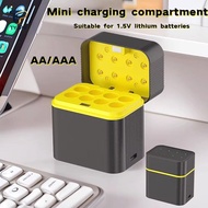 TYJPV Lithium Battery Charger, Intelligent Flip-top 8 Slots Smart Battery Charger, Type-C Port Fast 