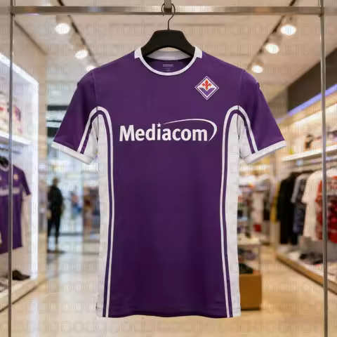 ACF Fiorentina Home and Away Football Jersey Casual Sports Short-sleeved T-shirt for Both Men and Wo
