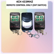 Autogate 4 Channel  Remote Control 433/330Mhz DIP Switch  (Battery included)